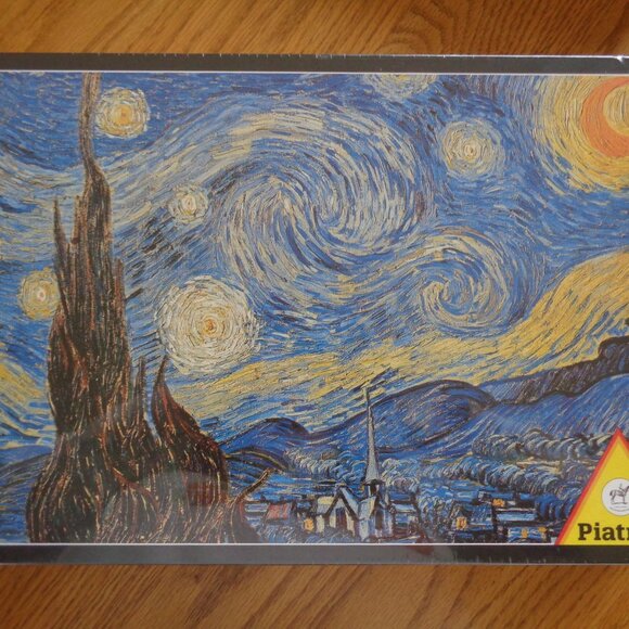 Piatnik Vincent Van Gogh Starry Night Jigsaw Puzzle Deluxe 1000 Piece 540363 NEW - Picture 5 of 5